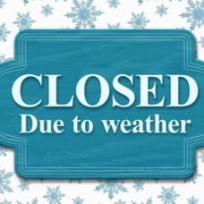 closed due weather sign